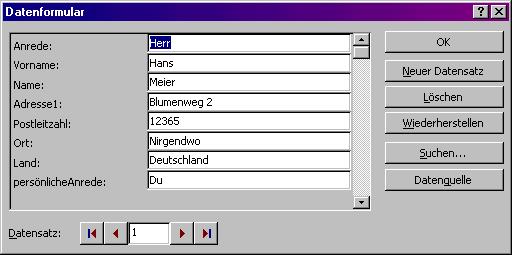 Datenformular