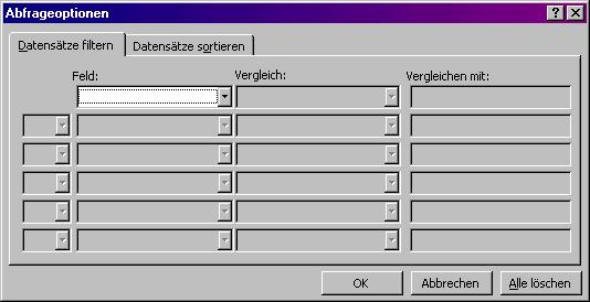 Abfrageoptionen