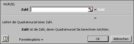 Funktion: WURZEL